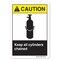 Signmission ANSI Caution, Rigid Plastic, 10" x 7", Landscape, Keep All Cylinders Chained OS-CS-P-710-L-19773 - alternate 1